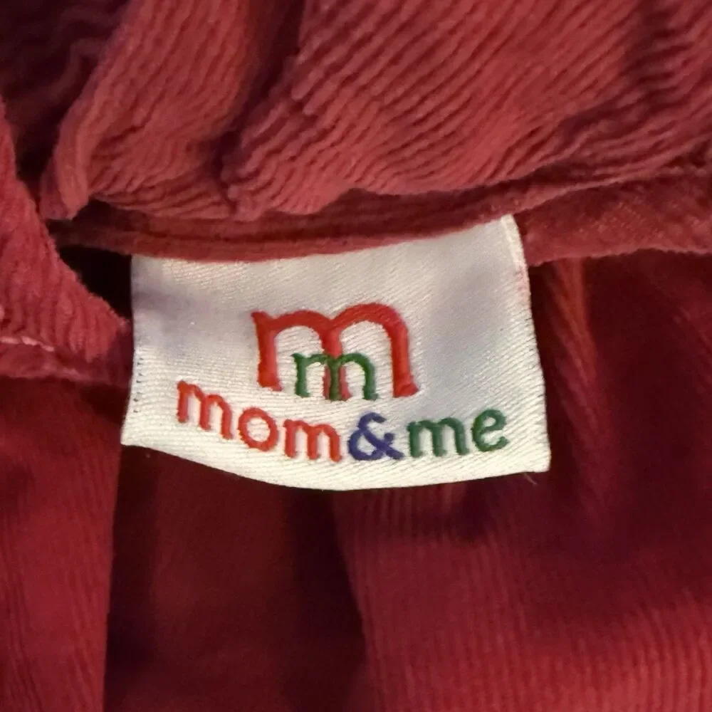 Mom & Me Smocked Dress Girls Burgundy Size 4 Smocked Tiny Pearls
